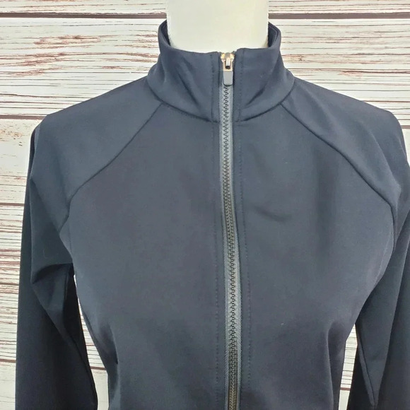 NWT Fabletics Womens Small 4-6 Black Christy Fleece Track Jacket - Picture 3 of 10